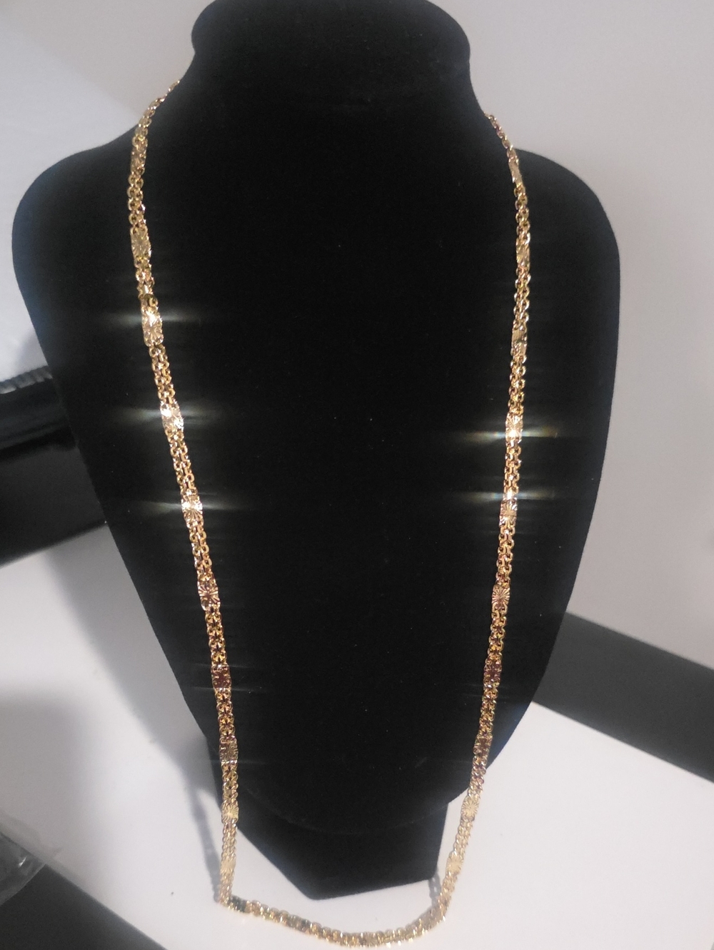 New 18K Gold Filled Box n Sun 23inch Chain Necklace